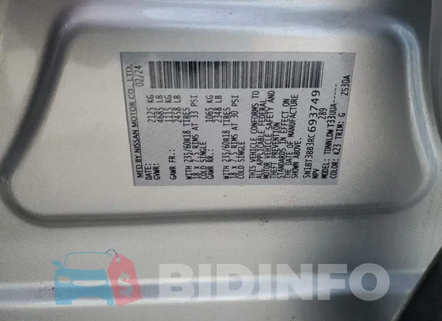 5N1BT3BB3RC693749 Photo# 13
