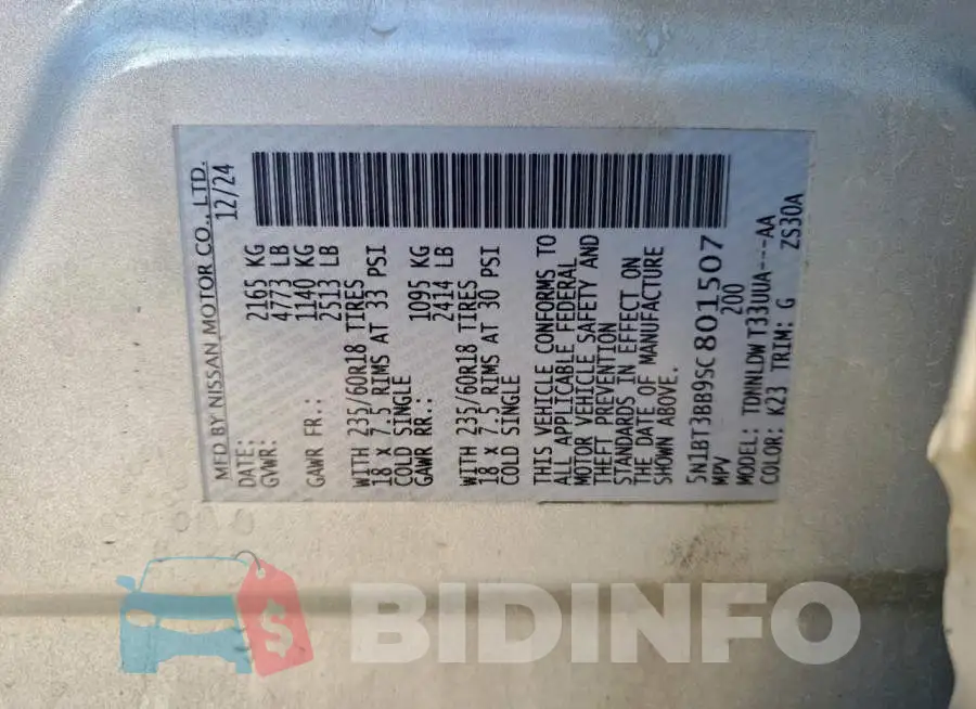 5N1BT3BB9SC801507 Photo# 13