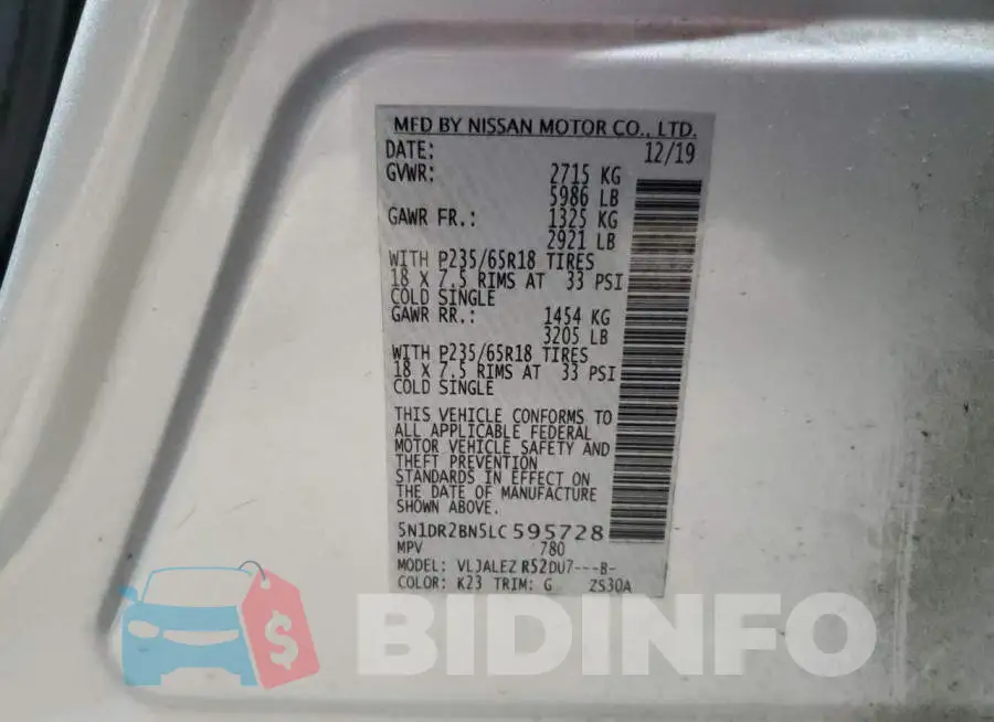 5N1DR2BN5LC595728 Photo# 13