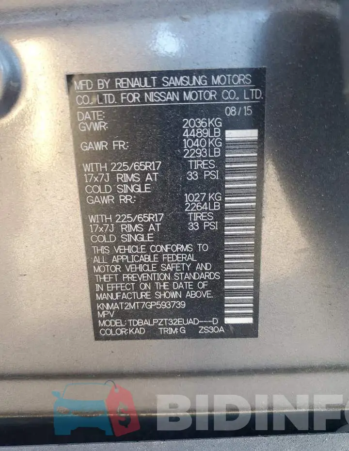 KNMAT2MT7GP593739 Photo# 14