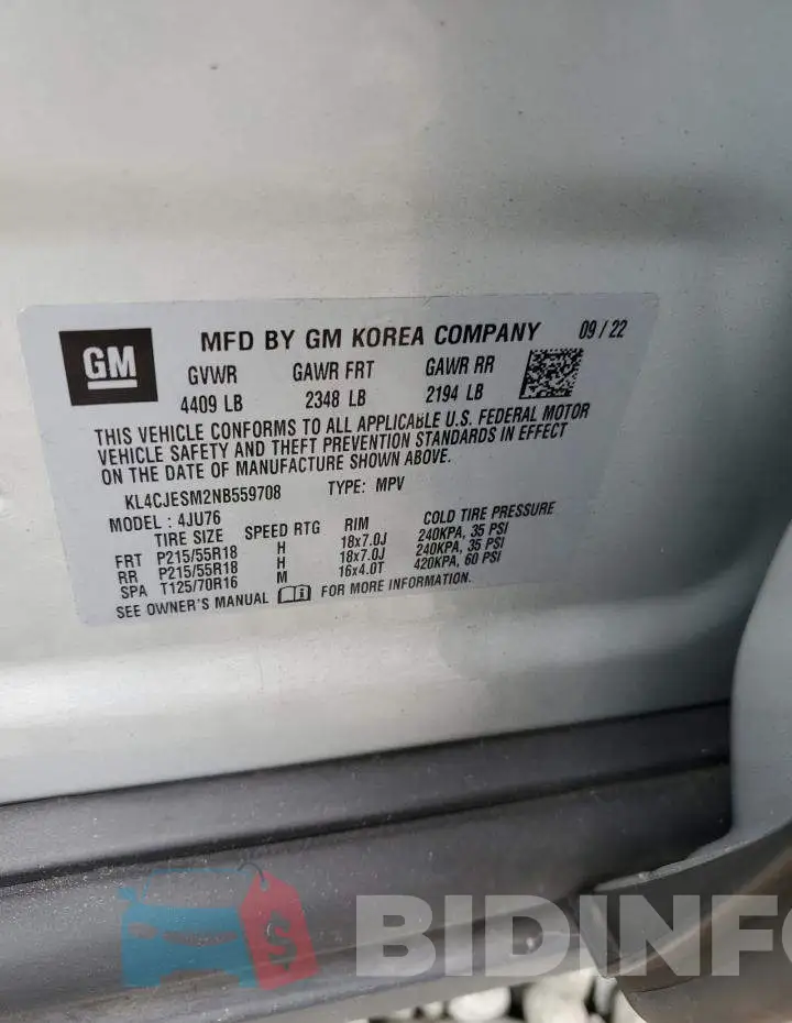 KL4CJESM2NB559708 Photo# 13