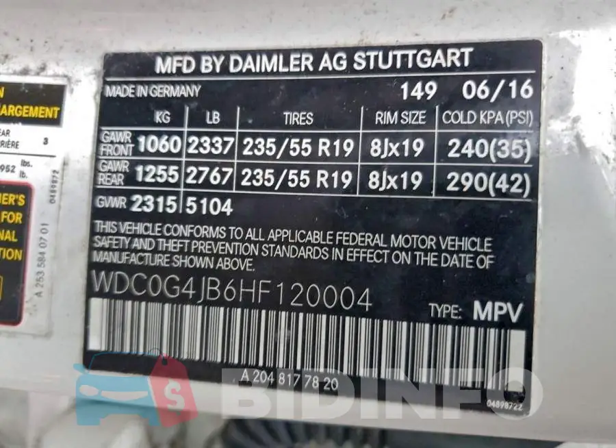 WDC0G4JB6HF120004 Photo# 13