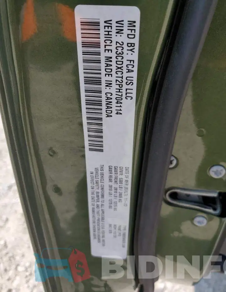 2C3CDXCT2PH704114 Photo# 12