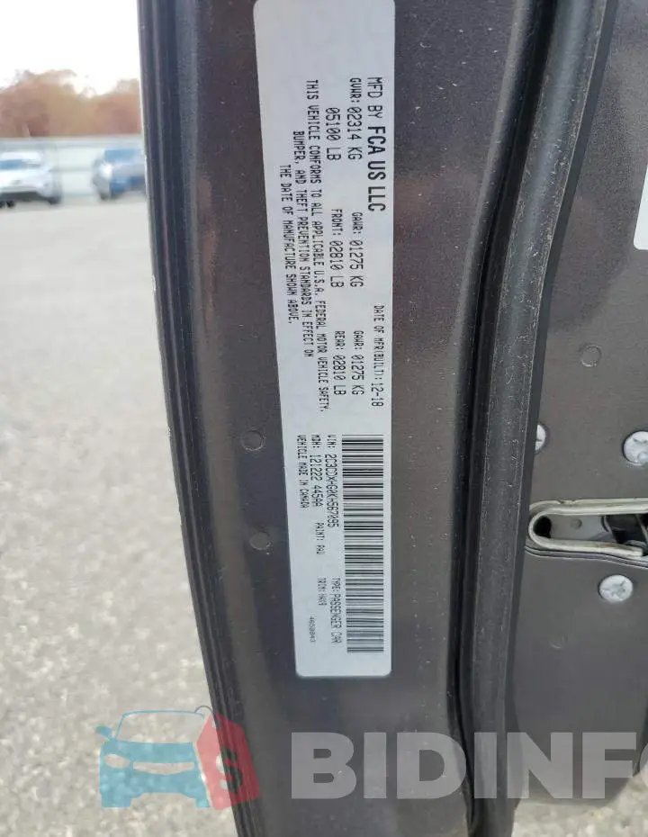 2C3CDXHG0KH567095 Photo# 12