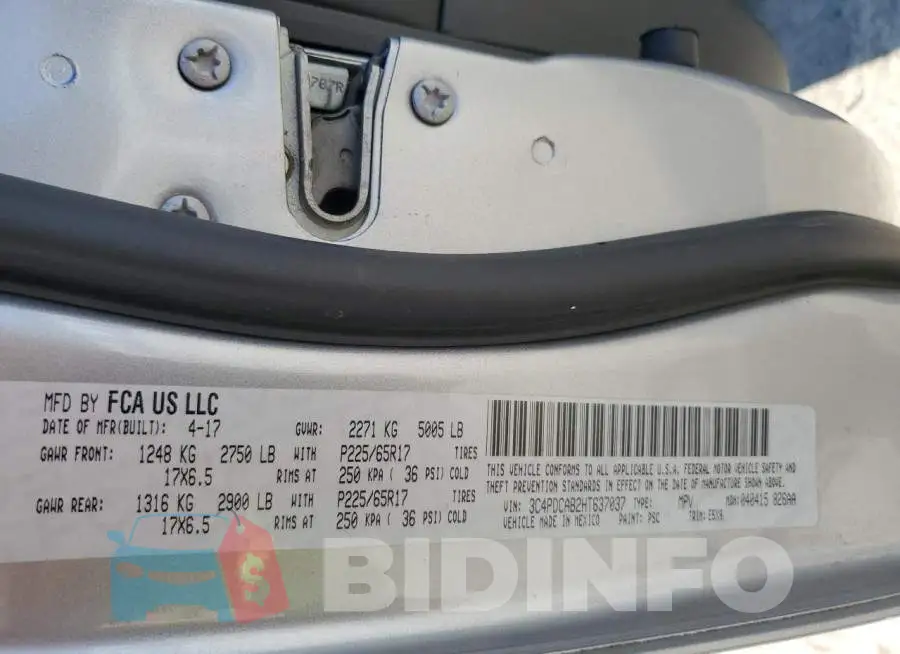 3C4PDCAB2HT637037 Photo# 13