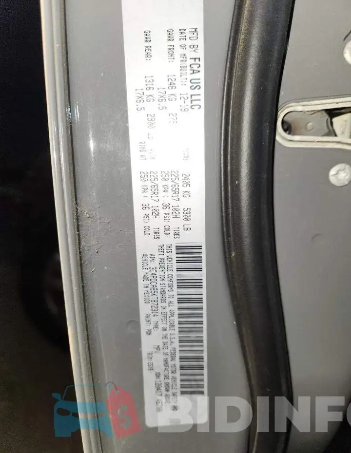 3C4PDCAB5KT872314 Photo# 14