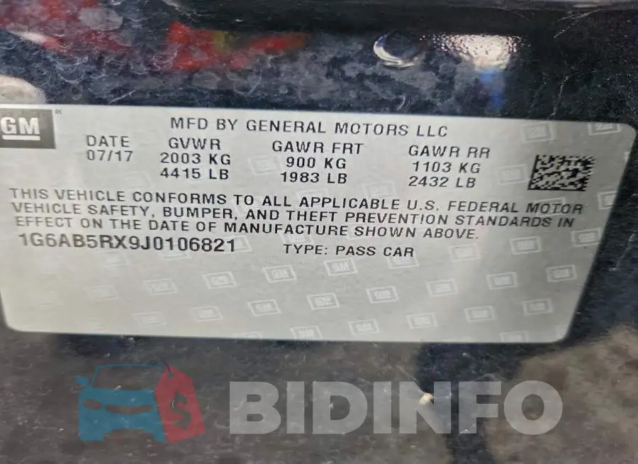 1G6AB5RX9J0106821 Photo# 13