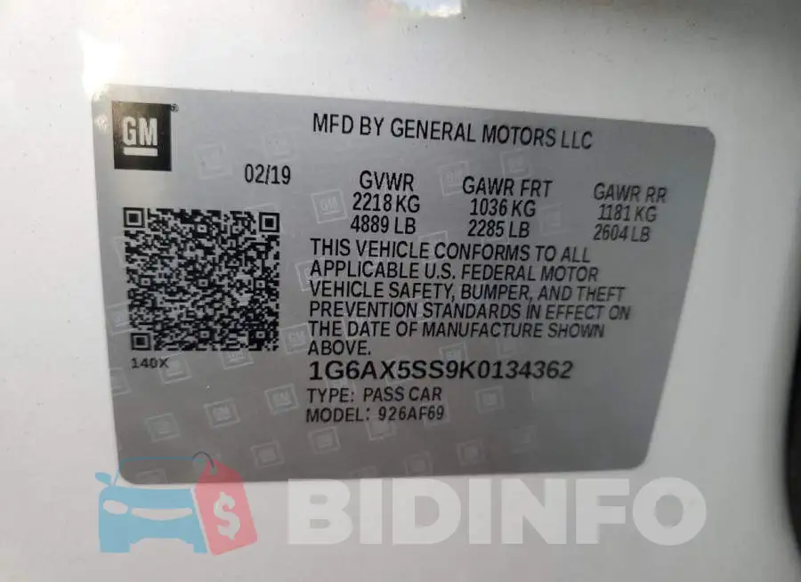 1G6AX5SS9K0134362 Photo# 13