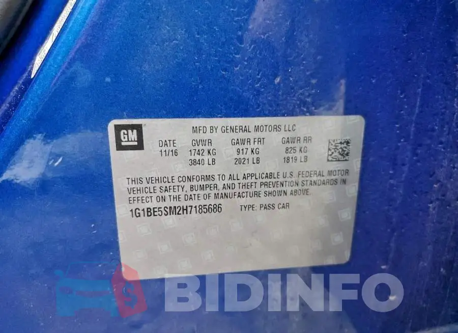 1G1BE5SM2H7185686 Photo# 12