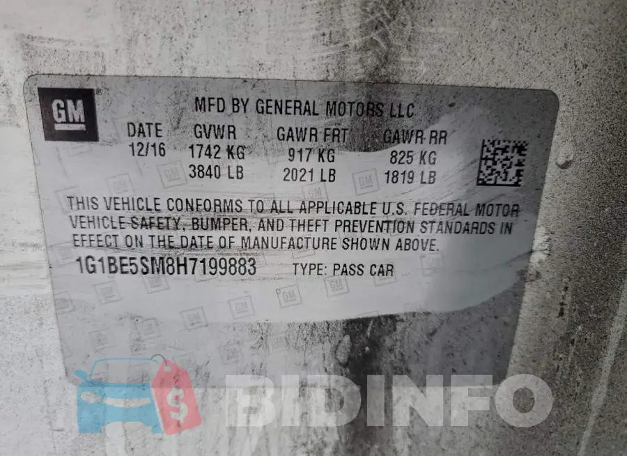 1G1BE5SM8H7199883 Photo# 12