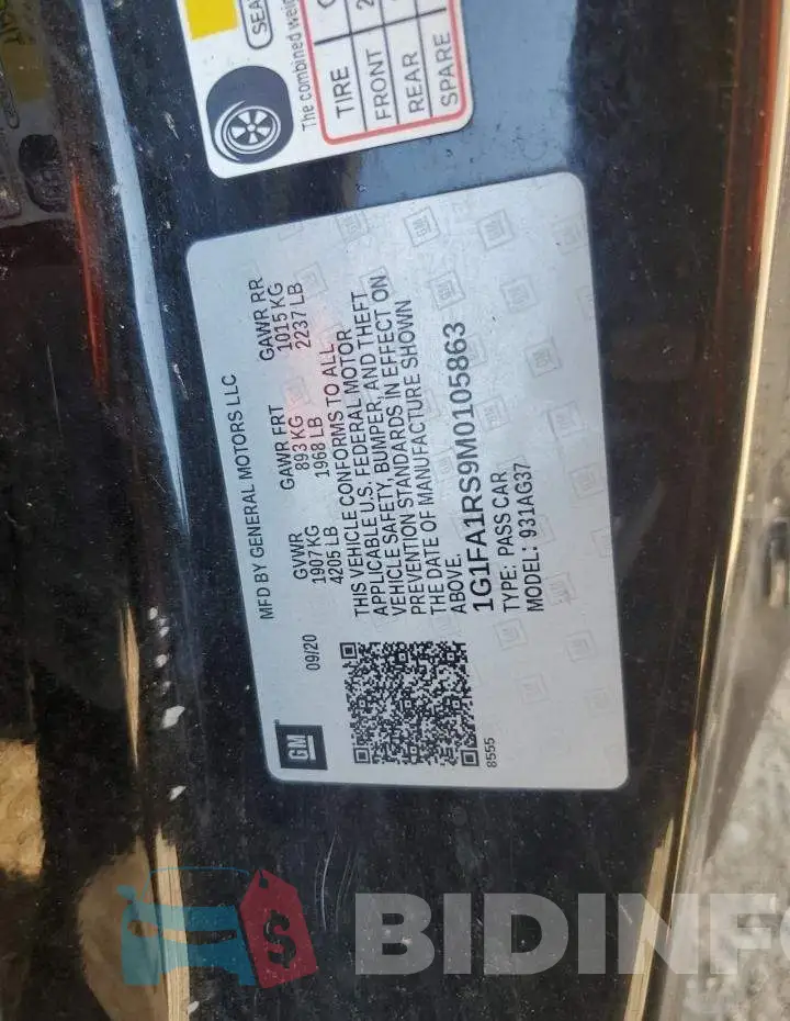 1G1FA1RS9M0105863 Photo# 13