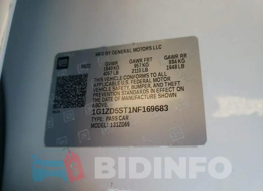 1G1ZD5ST1NF169683 Photo# 13