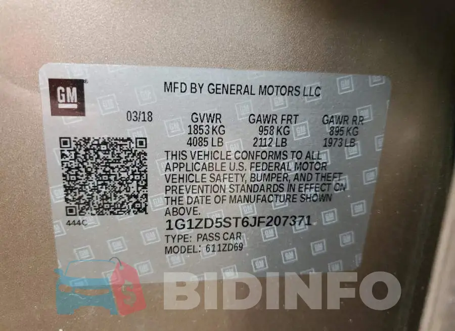 1G1ZD5ST6JF207371 Photo# 12