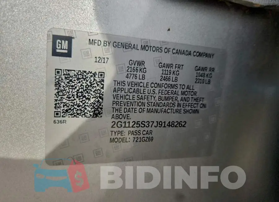 2G1125S37J9148262 Photo# 12