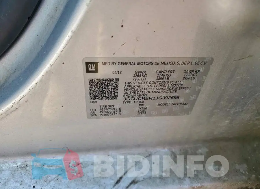 3GCUCRER1JG392696 Photo# 12