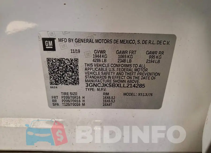 3GNCJKSBXLL214285 Photo# 12
