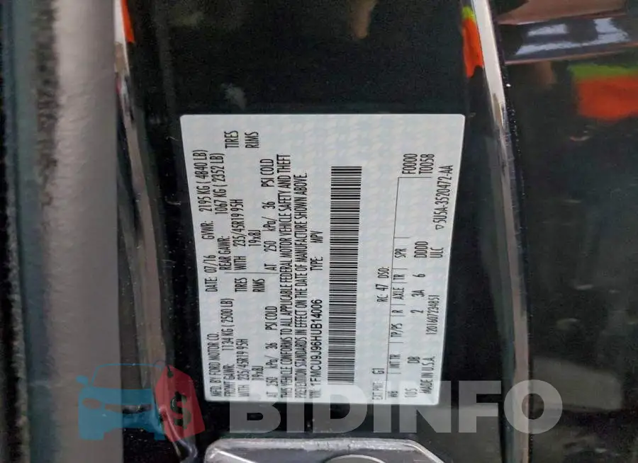 1FMCU9J96HUB14006 Photo# 13