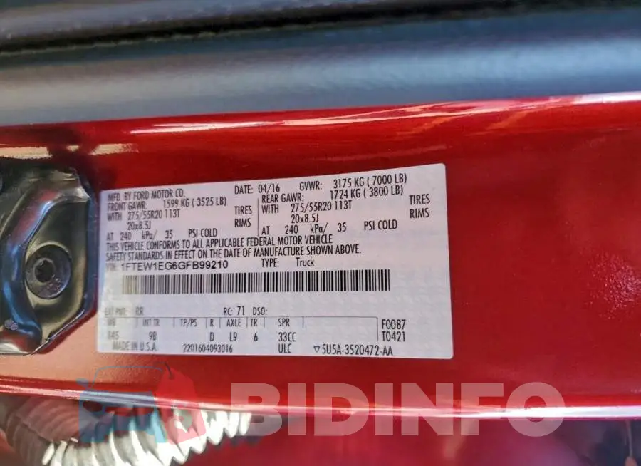 1FTEW1EG6GFB99210 Photo# 12