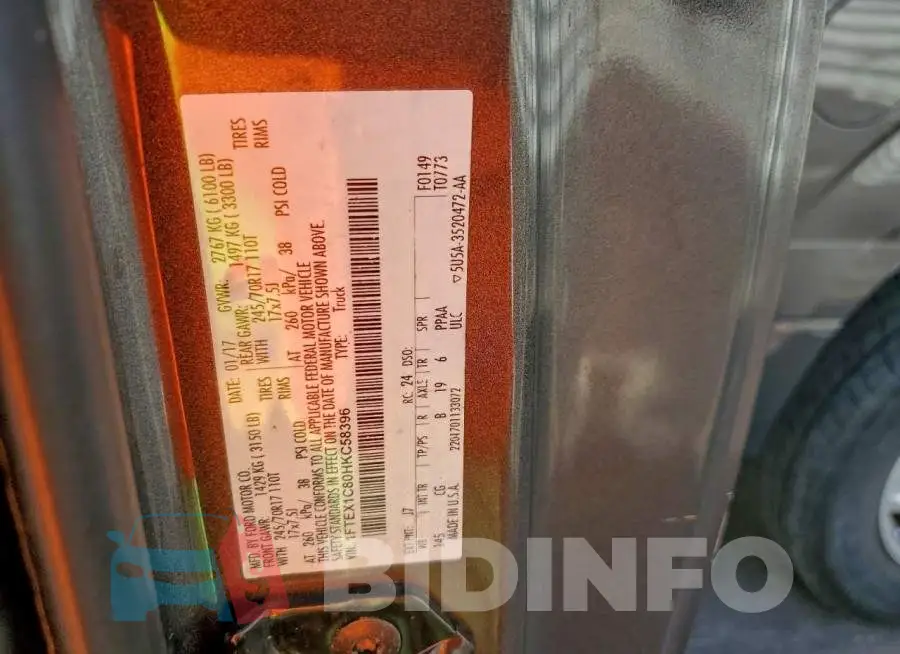 1FTEX1C80HKC58396 Photo# 12