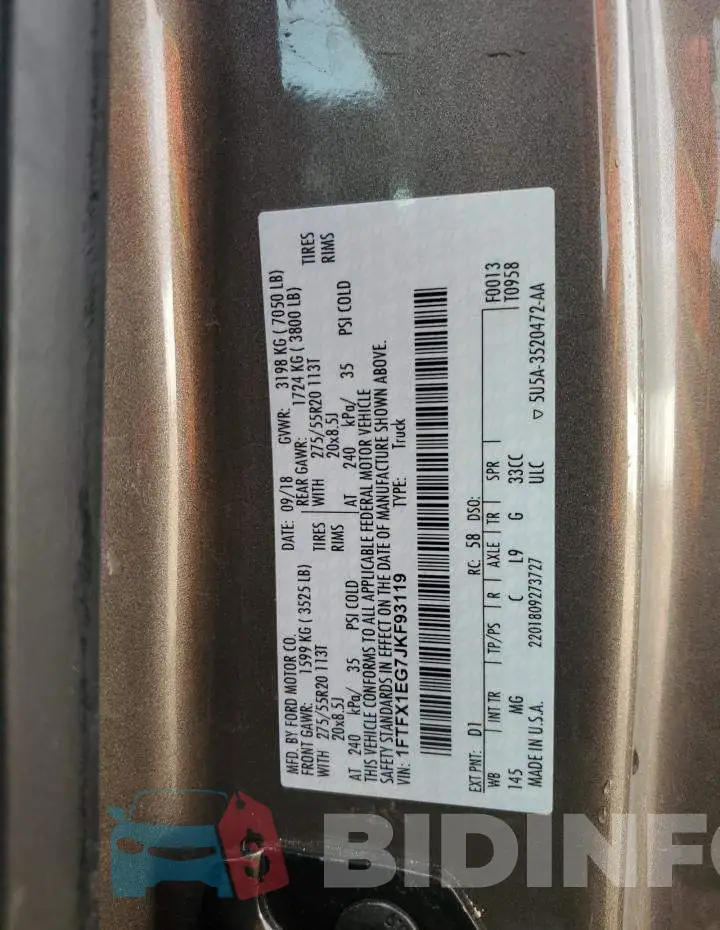1FTFX1EG7JKF93119 Photo# 12