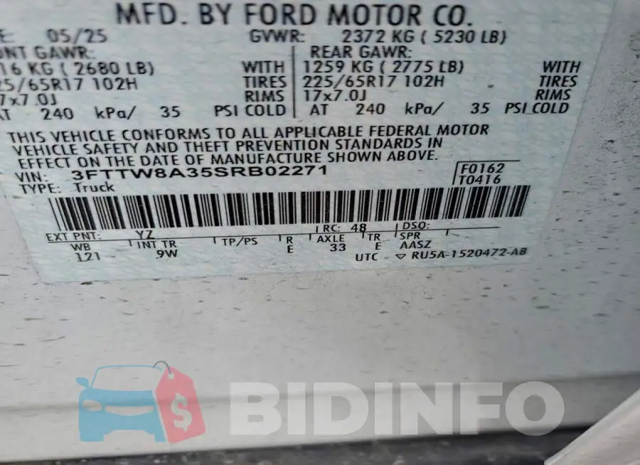 3FTTW8A35SRB02271 Photo# 12