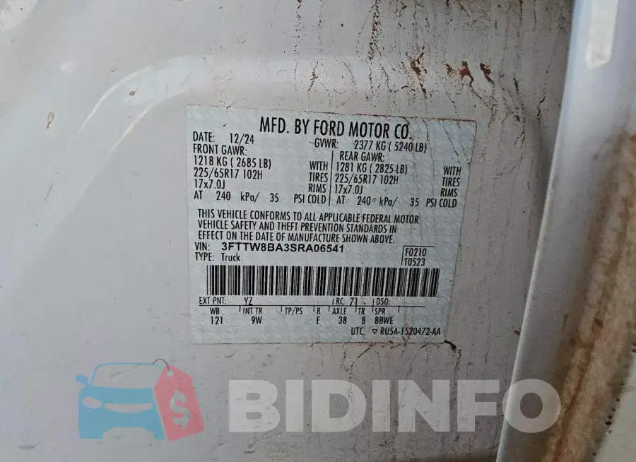3FTTW8BA3SRA06541 Photo# 12