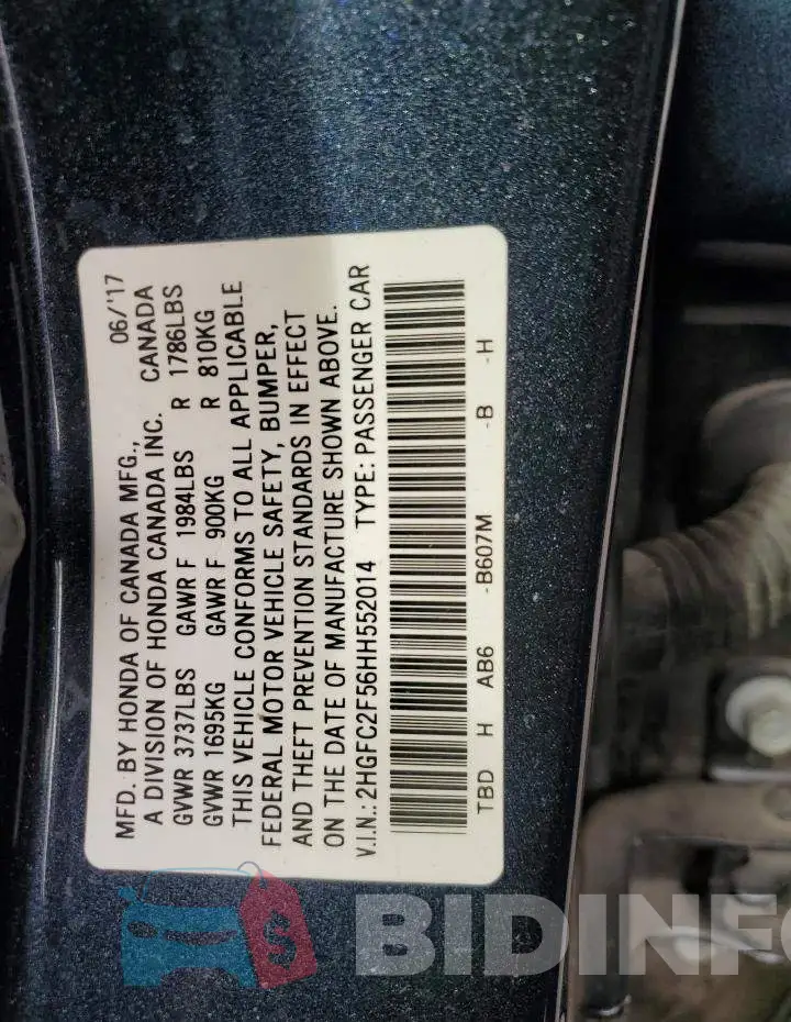 2HGFC2F56HH552014 Photo# 12