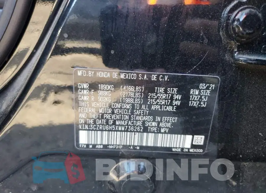 3CZRU6H5XMM736262 Photo# 12