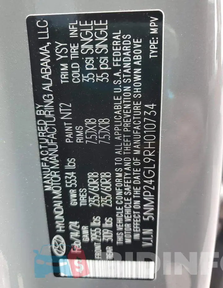 5NMP24GL9RH010734 Photo# 13
