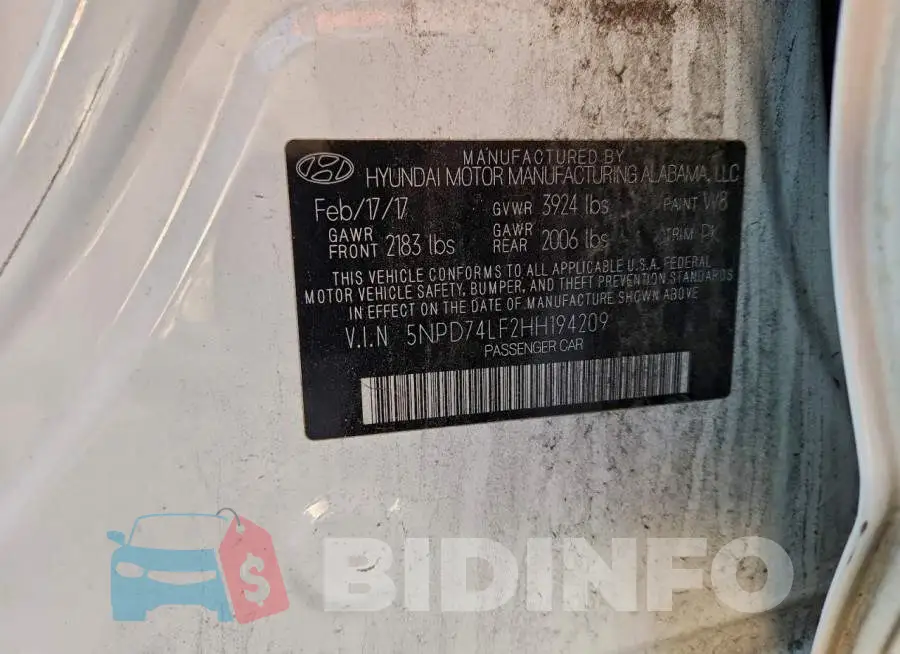5NPD74LF2HH194209 Photo# 12