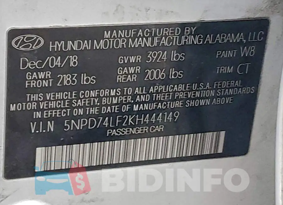 5NPD74LF2KH444149 Photo# 12