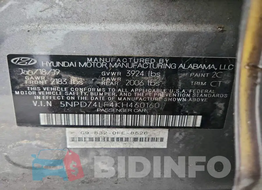 5NPD74LF4KH460160 Photo# 12