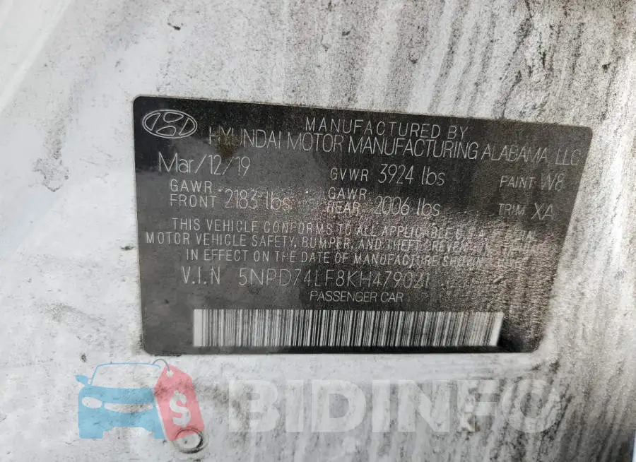 5NPD74LF8KH479021 Photo# 12
