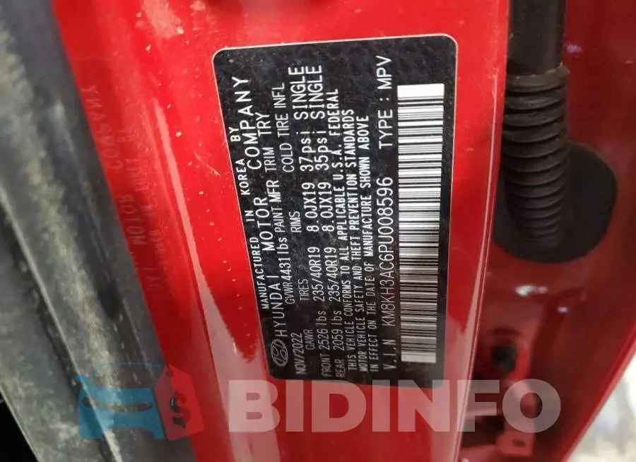 KM8KH3AC6PU008596 Photo# 13