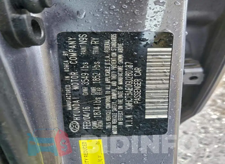 KMHCT5AE0GU280187 Photo# 13