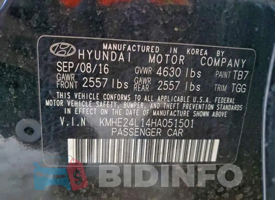 KMHE24L14HA051501 Photo# 12