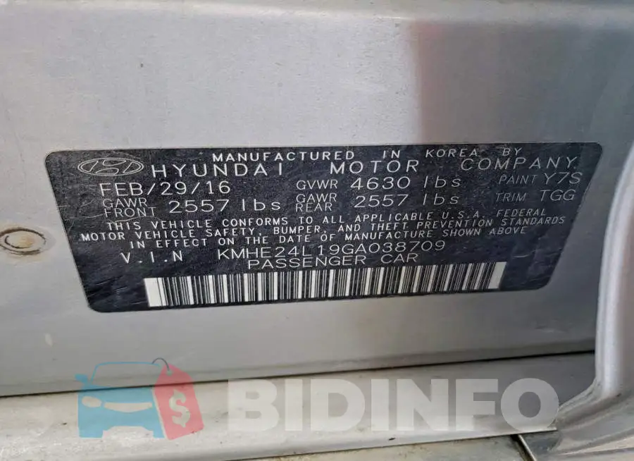 KMHE24L19GA038709 Photo# 13