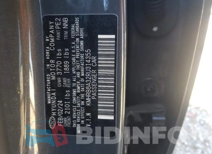 KMHRB8A32RU314355 Photo# 14