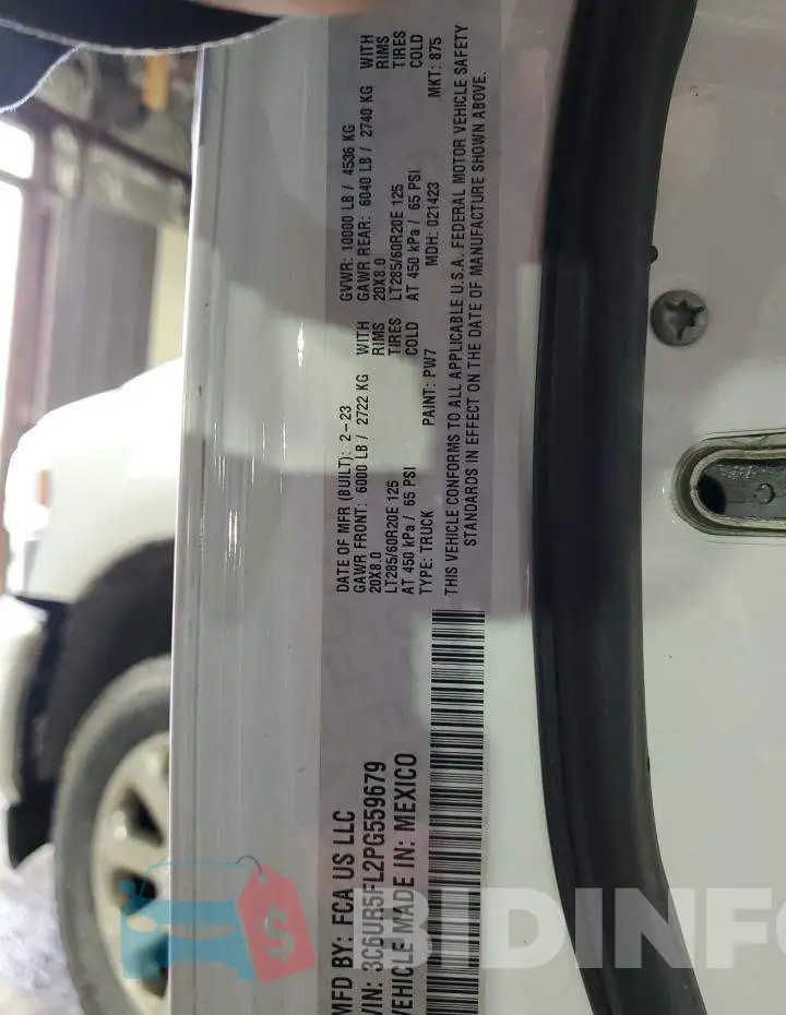 3C6UR5FL2PG559679 Photo# 12