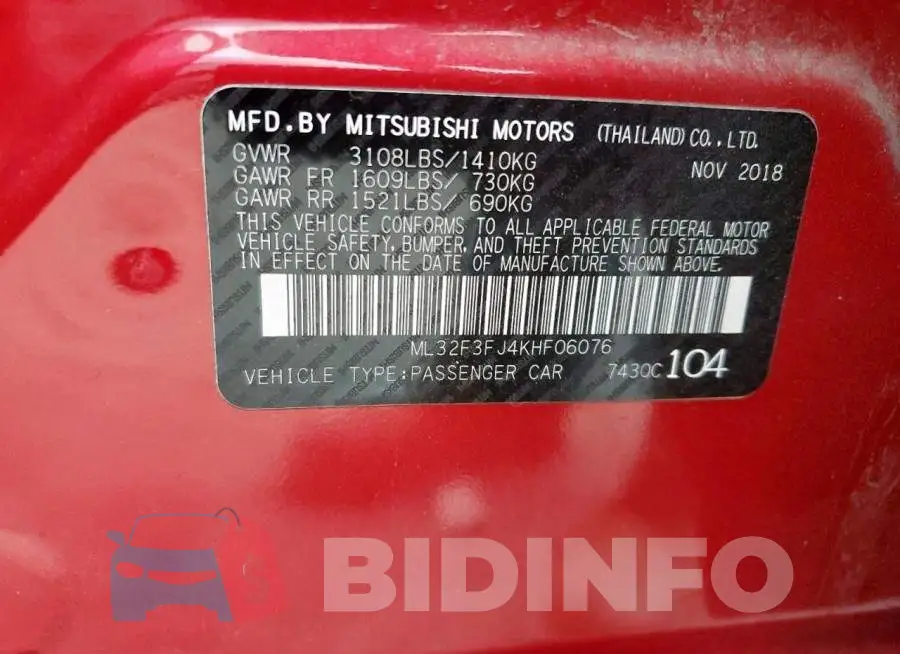 ML32F3FJ4KHF06076 Photo# 13