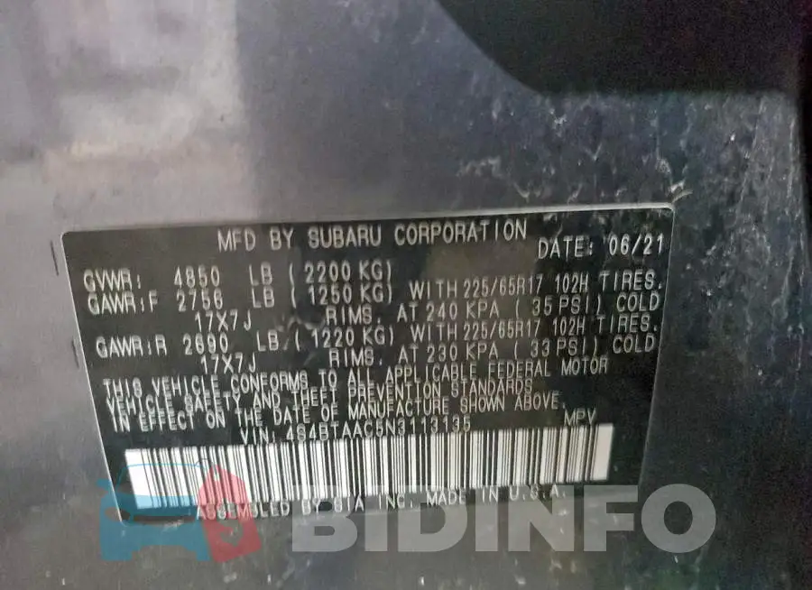 4S4BTAAC5N3113135 Photo# 13