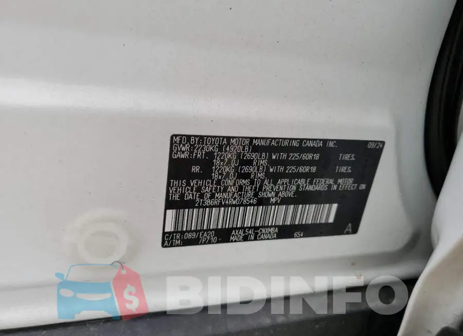 2T3B6RFV4RW078546 Photo# 13
