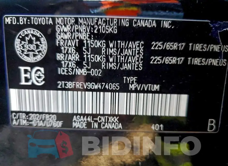 2T3BFREV9GW474065 Photo# 14