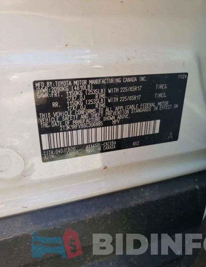 2T3K1RFV9SC306885 Photo# 13
