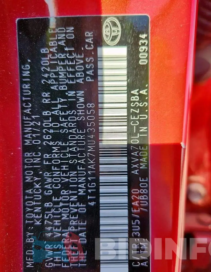 4T1G11AK7MU435058 Photo# 12