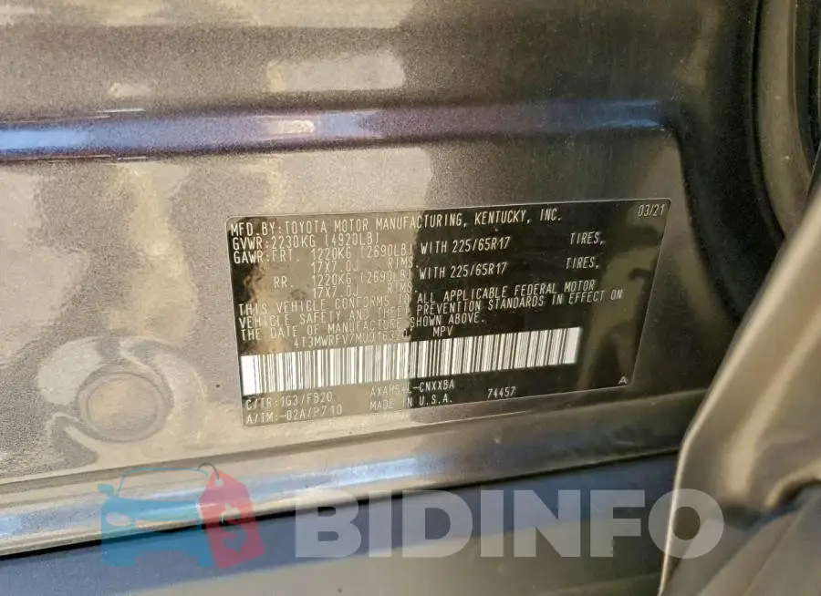 4T3MWRFV7MU016320 Photo# 13