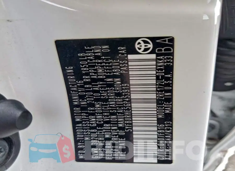 5YFBURHE5GP453919 Photo# 12