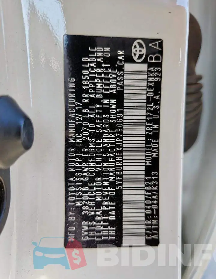 5YFBURHEXJP790691 Photo# 13