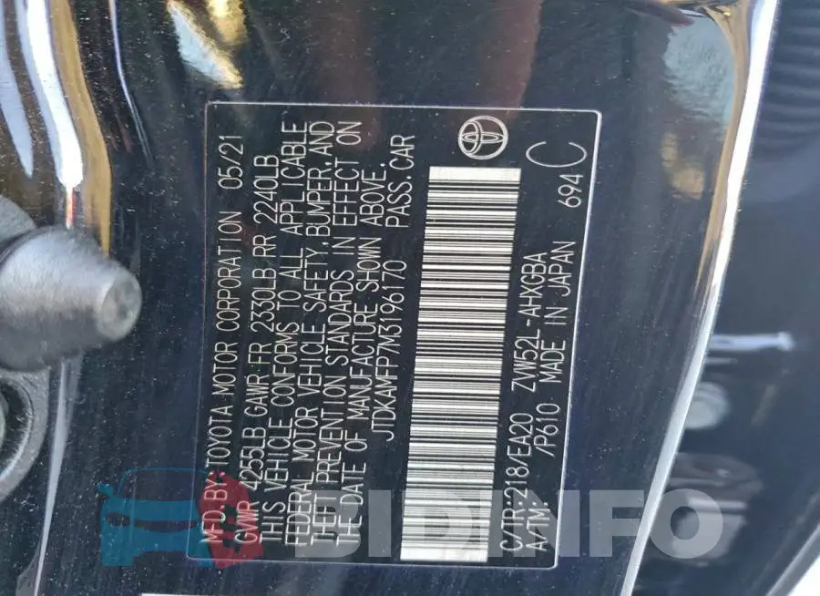 JTDKAMFP7M3196170 Photo# 12