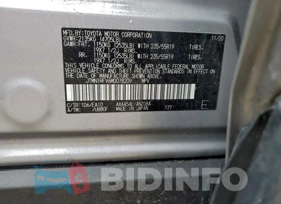 JTMN1RFV6MD078209 Photo# 13